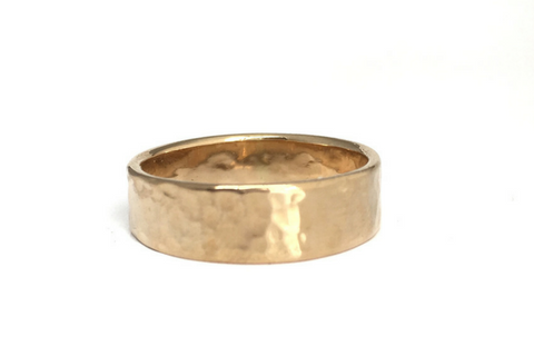 Perfectly Puddled: 14k Wide Textured Band, Sizes 8-11