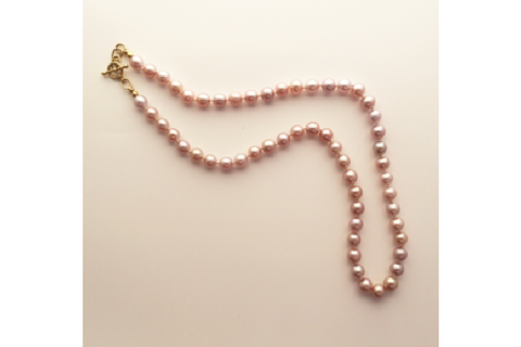Vintage pink pearl necklace deals