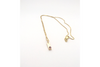 Raspberry Bar: Yellow Gold Pendant with Maine Tourmaline