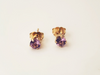 Purple Ray: Maine Amethyst Earrings with 14k Yellow Gold Posts