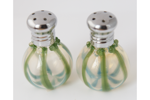 Small glass salt best sale and pepper shakers