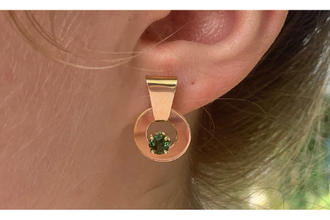 Cool Forest: Maine Green Tourmaline 14k Yellow Gold Earrings Harvest Gold Gallery Cool Forest: Maine Green Tourmaline 14k Yellow Gold Earrings Harvest Gold Gallery