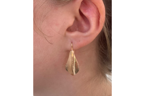 New Leaf Earrings in 14k Yellow Gold