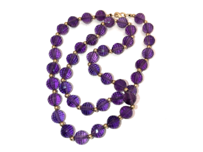  HZLXF1 Faceted Round Purple Beads for Jewelry Making