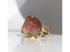 Slice of Heaven: Maine Watermelon Tourmaline Ring in 14k Yellow Gold