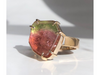Slice of Heaven: Maine Watermelon Tourmaline Ring in 14k Yellow Gold