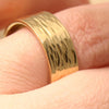 River: 14k Extra Wide Textured Ring, Sizes 4.5-7.5