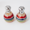 Multi Color Stripes Glass Salt & Pepper Shaker Set by Glass Act