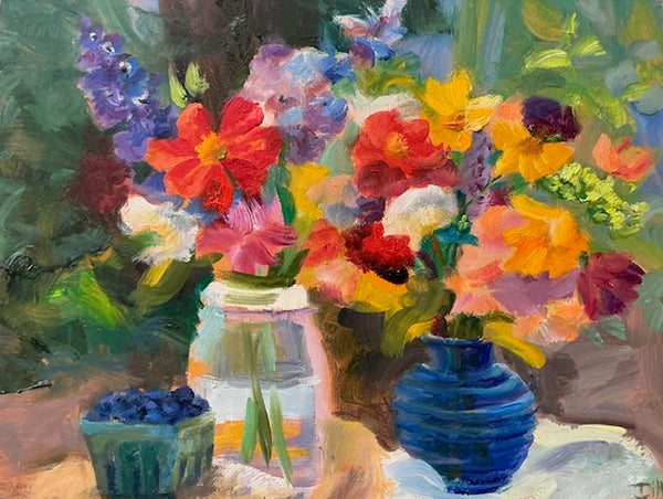 Blue Vase with Blueberries by Kristen Dill
