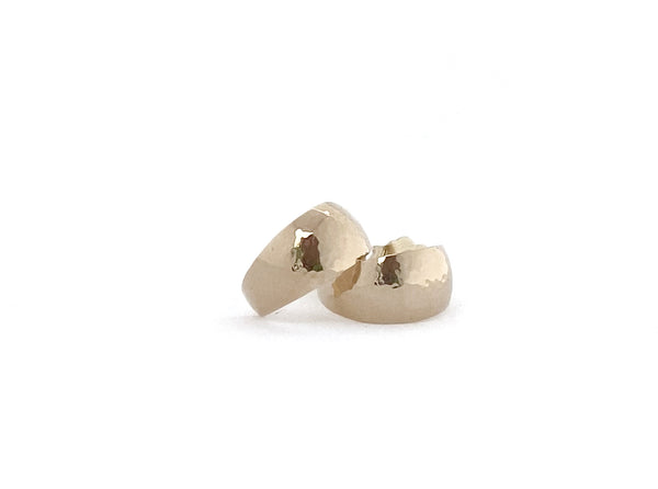 Half Wrap 14K Hammered Yellow Gold Post Earrings