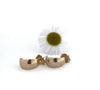 Half Wrap 14K Hammered Yellow Gold Post Earrings