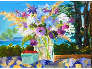 Lakeside Bouquet + Raspberries by Kristen Dill