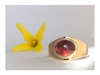 Red Trillium : Maine Red Tourmaline set in 14k Yellow Gold