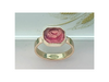 Sun Kissed: Carved Maine Tourmaline Ring in 14k Yellow Gold