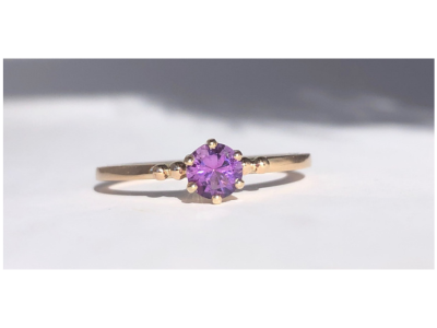 Purple Lilac: Maine Amethyst 14K Yellow Gold Ring