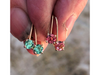 Easter Pink: Maine Pink Tourmaline 14k Yellow Gold Lever Back Earrings