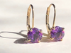 Cotton Hill: Amethyst Earrings in a 14k Yellow Gold Setting