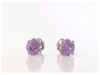 Cotton Hill Studs Small: Amethyst Earrings in 14k White Gold