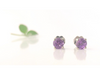 Cotton Hill Studs Small: Amethyst Earrings in 14k White Gold