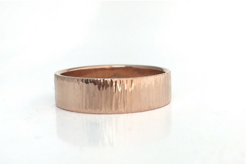 Bark: 14k Wide Textured Band, Sizes 4.5-7.5