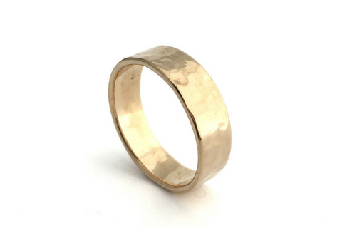 Perfectly Puddled: 14k Wide Textured Band, Sizes 4.5-7.5