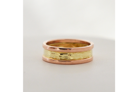 River with Banks: 14k Two-Toned Ring, Sizes 8-11