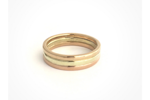 Triple: 14k Tri-Color Ring, Sizes 8-11