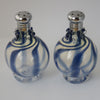 Blue Swirl Glass Salt & Pepper Shaker Set by Glass Act (large)