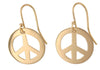 Peace Sign: 14k Gold Earrings