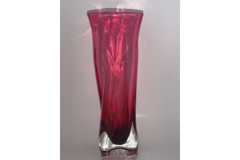 Ruby Twister Small Glass Vase by Zug Glass