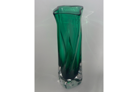 Green Twister Small Glass Vase by Zug Glass