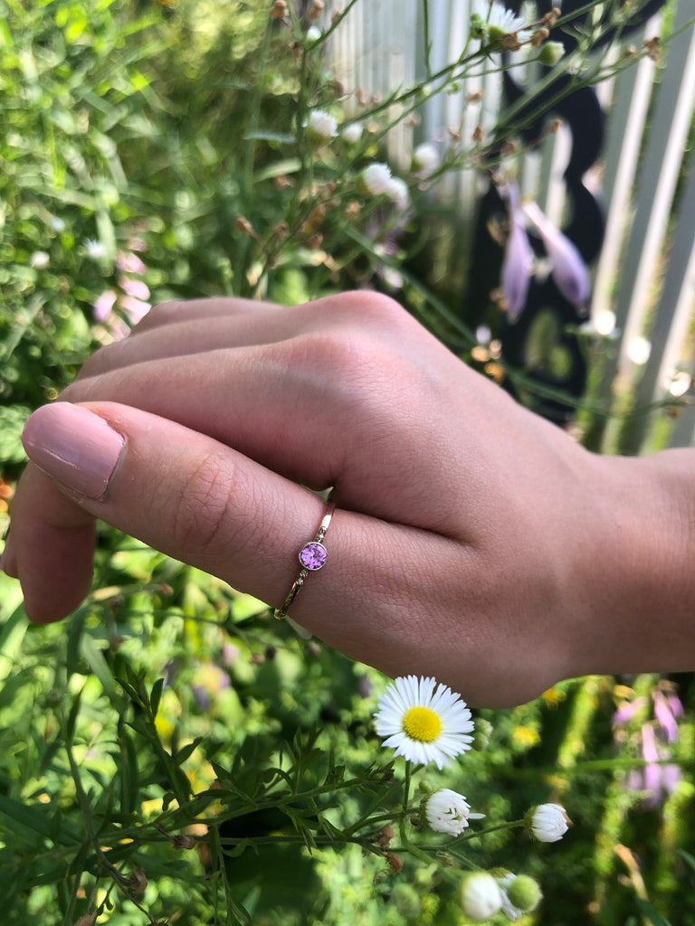 Lady Slipper: Maine Pink Tourmaline 14k Gold Ring