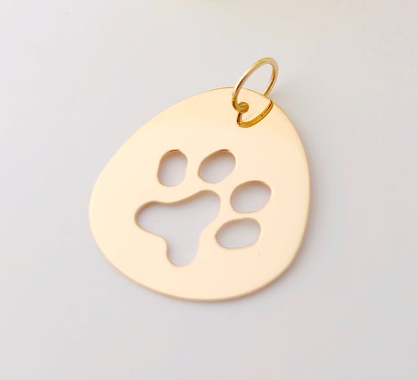 Dog Paw: 14K Gold Pendant