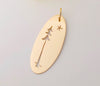 Pine Tree and Starl: 14K Gold Pendant