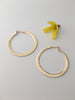 Hand-forged Self Locking Large Hoops 14K Gold
