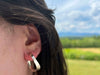 Wave 3/4 Hoops: Sterling Silver Earrings
