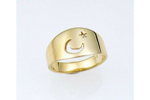 Luna: Moon and Star Cut-Out Ring Size 8-11