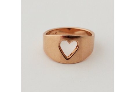 Queen of Hearts: Heart Shaped Cut-Out Ring Size 4.5-7.5