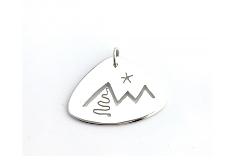 Night Skiing: Sterling Silver Pendant