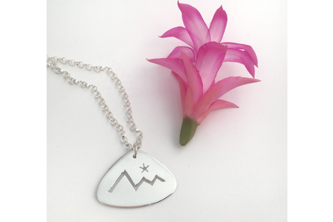 Mountains and Star: Sterling Silver Pendant