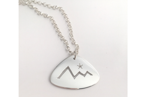 Mountains and Star: Sterling Silver Pendant