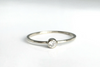 Twinkle; Bezel Set Diamond Ring in 14k White Gold, Handmade in Maine
