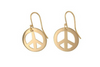 Peace Sign: 14k Gold Earrings