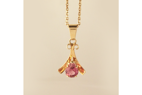 Blushing Pink: Maine Tourmaline 14k Gold Pendant