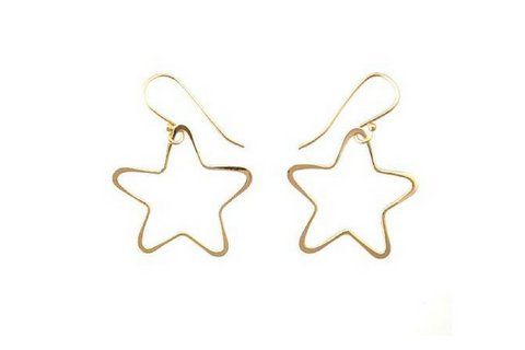 Star Dangle Earrings in 14k Yellow Gold
