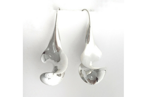 Drop Twist: Sterling Silver Anticlastic Earrings