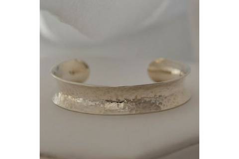 Perfectly Puddled Channel: Sterling Silver Anticlastic Bracelet Medium