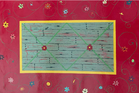 Flowers & Wood Backdrop Floormat by Sandra Smith