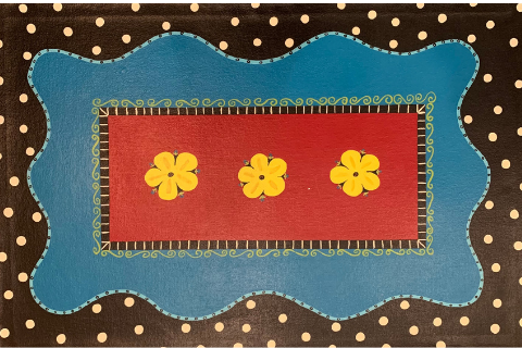 Yellow Flowers Floormat by Sandra Smith