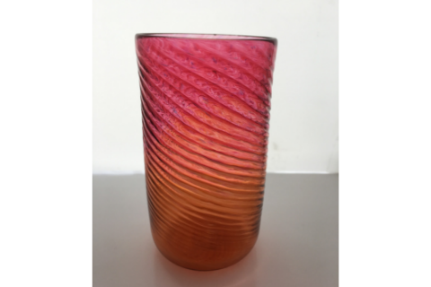 Orange and Pink Glass Tumbler by Zug Glass